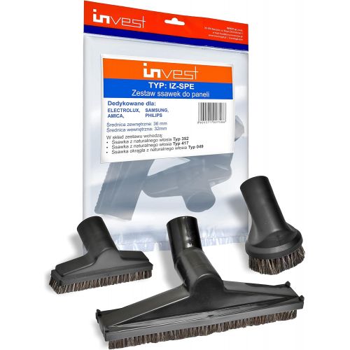  Invest 3 Vacuum Cleaner Brushes for ELECTROLUX Samsung Amica Philips 32 mm Set Brushes