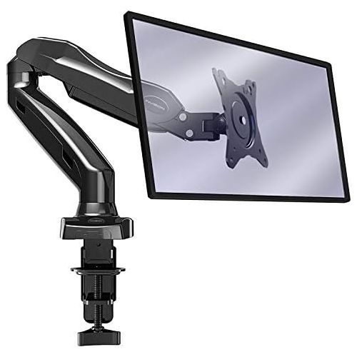  [아마존베스트]Invision Monitor mount - ergonomic gas assisted fully movable single arm for 43-68.5 cm (17-27 inch) screens - tilting with clamp - VESA 75 x 75 and 100 x 100 mm. Weighs 2-6.5 kg