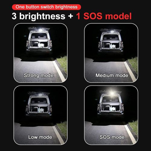  IODOO 5000 mAh 3000LM Flashlight Portable LED Camping Lantern Rechargeable Light 15W with Magnet, IPX4 Waterproof Tent Light Survival Kits Power Failure for Christmas Gift