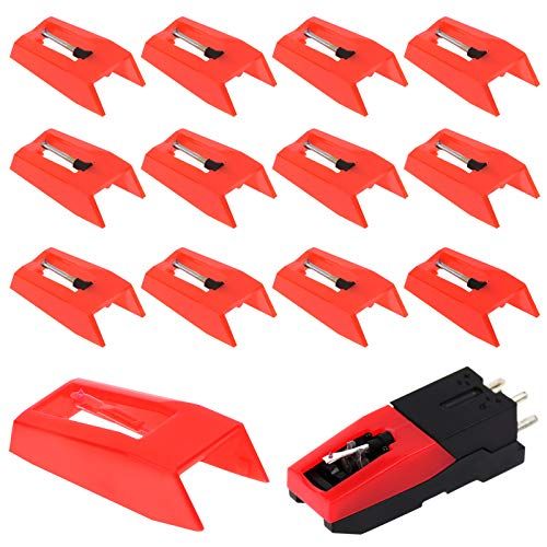  Ioffersuper 15 PCS Record Player Needles Replacement Set - 14 PCS Universal Record Player Needles + 1 PCS Vinyl LP Record Player Turntable Cartridges for most Vinyl Crosley ION Jensen Victrola