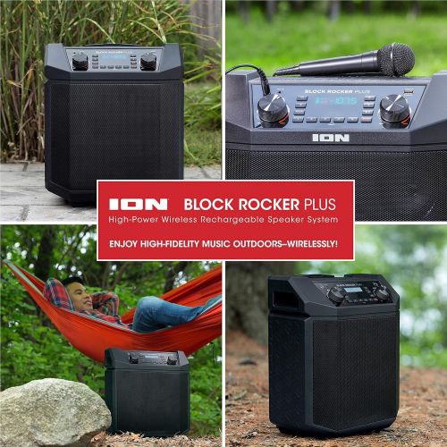  [아마존핫딜][아마존 핫딜] ION Audio Block Rocker Plus | 100W Portable Speaker, Battery Powered with Bluetooth, Microphone & Cable, AM/FM Radio, Wheels & Telescopic Handle and USB Charging For Smartphones &