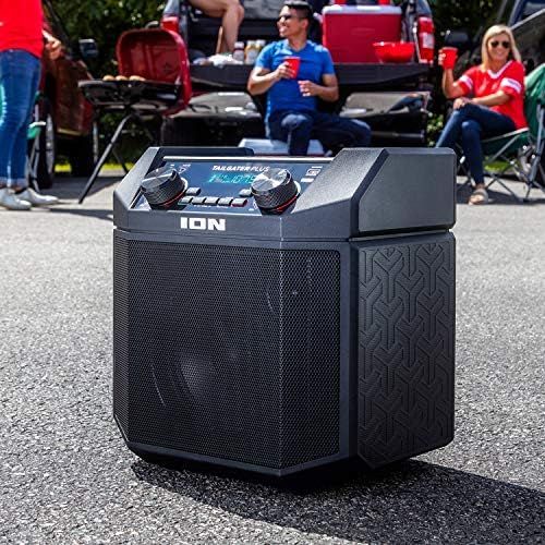  [아마존베스트]ION Audio Tailgater Plus | Portable Speaker, Battery Powered, with 50 W Power, Bluetooth Connectivity, Microphone & Cable, AM/FM Radio and USB Charging For Smartphones & Tablets