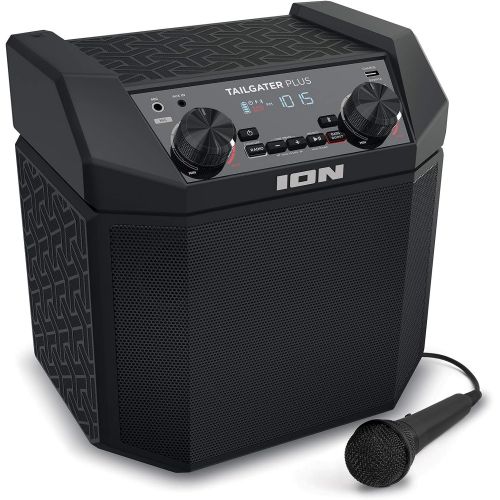  [아마존베스트]ION Audio Tailgater Plus | Portable Speaker, Battery Powered, with 50 W Power, Bluetooth Connectivity, Microphone & Cable, AM/FM Radio and USB Charging For Smartphones & Tablets