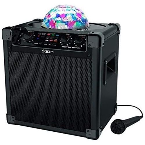  [아마존베스트]ION Audio Party Rocker Plus | Portable Bluetooth Party Speaker System & Karaoke Machine with Built-In Rechargeable Battery, App-Controlled Party Light Display & Microphone