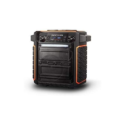  ION Audio Raptor - Ultra-Portable 100-watt Wireless Water-Resistant Speaker with 75-hour Rechargeable Battery, Bluetooth Streaming, AMFM Radio and Multi-Color Light Bar