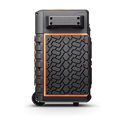  ION Audio Raptor - Ultra-Portable 100-watt Wireless Water-Resistant Speaker with 75-hour Rechargeable Battery, Bluetooth Streaming, AMFM Radio and Multi-Color Light Bar