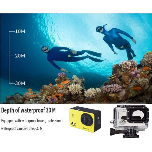  Iotton WIFI Action Camera, 4k Action Camera with Wifi 30M Waterproof Sports Camera and 2.4G Remote ContralRechargeable Batteries170 Degree Wide Angle- Package including All Accessories