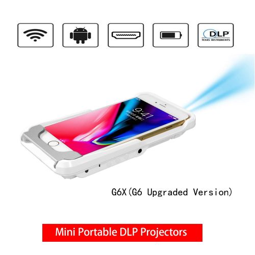  Ipinkoo Portable Movie Projector,Wireless WiFi Mini Pocket DLP Light Video Projectors Support Wi-Fi HDMI USB for iPhone X8766s Plus Smart Phones Projection