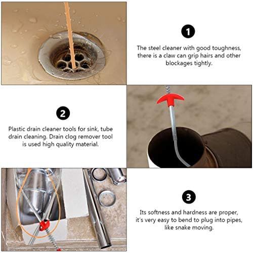  [아마존베스트]iplusmile 20 Flexible Drain Pipes Clean Claw Pickup Tool Pipe Excavator Hook Cleaning Tools for Drains Sink Toilet Clean Dryer Venting