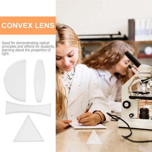  [아마존베스트]iplusmile Pack of 4 Irregular Optical Lens Physical Optical Experiment Concave / Convex Lens