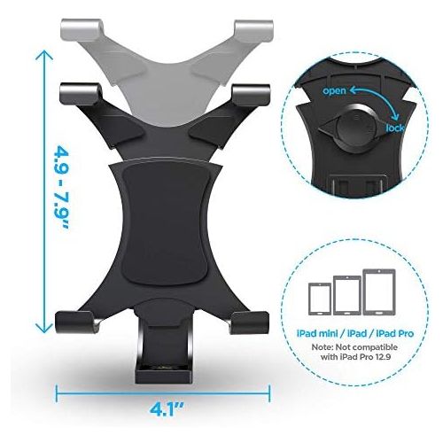  [아마존베스트]Ipow Universal Tablet Stativ Halterung Halter Clip Mount Adapter kompatibel mit Selfie Stick Stange Kamera Stativ Tri-pod, Inklusive 1/4 Schraubenkopf fuer Meisten 4.8 - 7.8 Zoll T