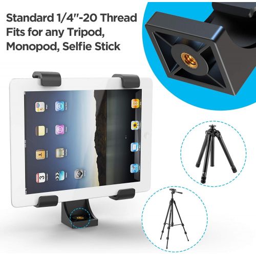  [아마존베스트]Ipow Universal Tablet Stativ Halterung Halter Clip Mount Adapter kompatibel mit Selfie Stick Stange Kamera Stativ Tri-pod, Inklusive 1/4 Schraubenkopf fuer Meisten 4.8 - 7.8 Zoll T