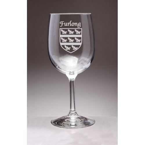  Irish Rose Gifts Furlong Irish Coat of Arms Wine Glasses - Set of 4 (Sand Etched)