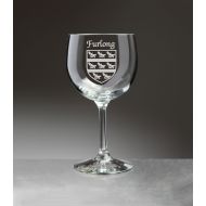 Irish Rose Gifts Furlong Irish Coat of Arms Red Wine Glasses - Set of 4 (Sand Etched)