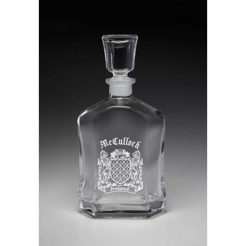  Irish Rose Gifts McCulloch Irish Coat of Arms Whiskey Decanter (Sand Etched)