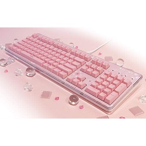  i-rocks K76M Custom Silent Mechanical Keyboard 104 Keys, with Swappable Panel (4 Skins Included), Transparent Housing and Onboard Memory for Macro Recordings (i-rocks Silent Brown