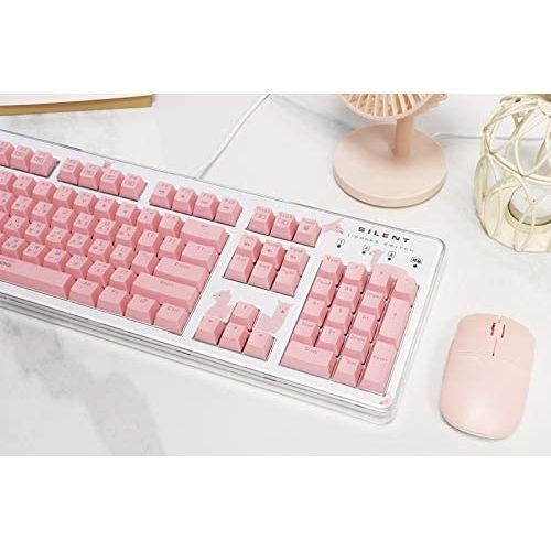  i-rocks K76M Custom Silent Mechanical Keyboard 104 Keys, with Swappable Panel (4 Skins Included), Transparent Housing and Onboard Memory for Macro Recordings (i-rocks Silent Brown