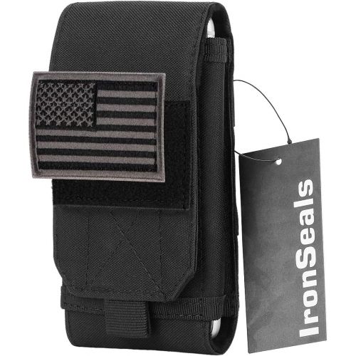  [아마존베스트]IronSeals Tactical Molle Mobile Phone Cover Case, Heavy Duty Loop Belt Holster Pouch with Flag Patch for iPhone 12 Pro Max/12 Pro/12/11 Pro Max/XS Max/XR/X/8P, Samsung S20/S10/S10e