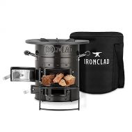 Ironclad Supply Rocket Stove ? Portable Outdoor Wood Burning Stove For Camping, Emergency Preparedness, Bushcraft ? Includes Canvas Storage Bag and Fuel Support System