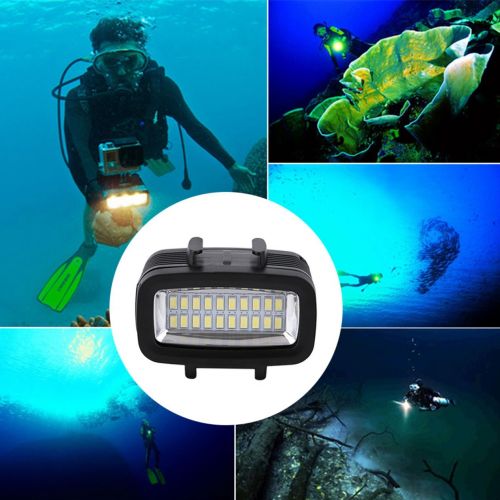  Ironheel Waterproof Video Light,30M Waterproof Super Bright Underwater LED Video Light Action Camera Diving Lamp Suitable for GOPRO Black