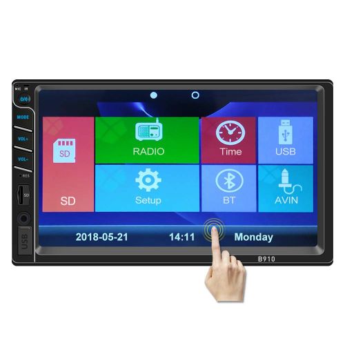  Double Din Car Stereo, 7 Inches Touch Screen Car Radio MP5 MP3 Player,Supports Bluetooth/AM/FM/Rear Camera/USB/TF with Remote Control by Ironpeas