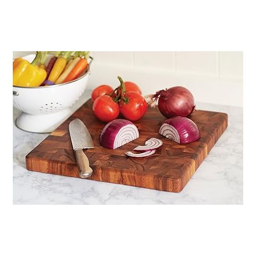  Ironwood Gourmet 28218 Square Charleston End Grain Chef's Board , Acacia Wood 14