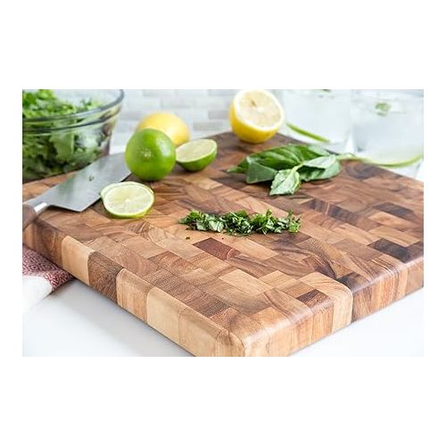  Ironwood Gourmet 28218 Square Charleston End Grain Chef's Board , Acacia Wood 14