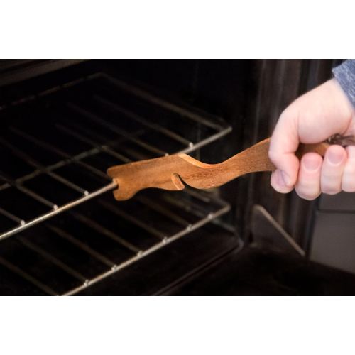  Ironwood Gourmet Ipswich Oven Rack Push/Pull, Acacia Wood Brown 0.5 x 1.5 x 13 inches