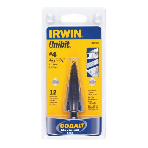  Irwin Tools Irwin 15313 Unibit13T Titanium Nitrate Coated 1-1/8-Inch by 1/2-Inch Shank Step Drill Bit