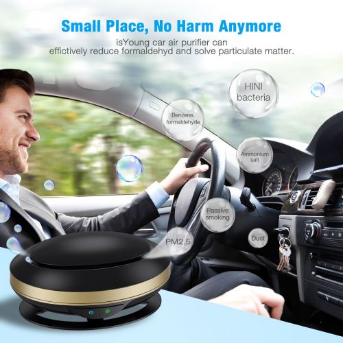 IsYoung isYoung Car Air Purifier, Professional Ionic Car Air Clearner Efficient Formaldehyde and Noxious Odor Remover for Your Vehicles