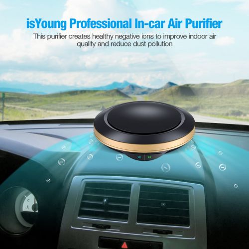  IsYoung isYoung Car Air Purifier, Professional Ionic Car Air Clearner Efficient Formaldehyde and Noxious Odor Remover for Your Vehicles