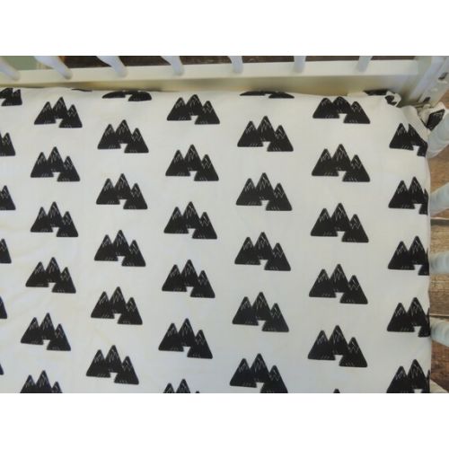  IsabellaDanielandCo Crib Sheet, Black and White Crib Sheet, Mountain Print Crib Sheet