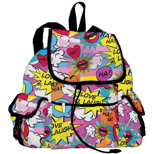  Iscream iscream Love 2 Laugh Deluxe Knapsack Style 16.5 x 13 Backpack for School and Travel