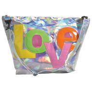 Iscream iscream Love Holographic Weekender 23.5 x 16 Travel Tote Bag with Clear Instets and Adjustable Strap