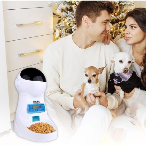  [아마존핫딜][아마존 핫딜] Iseebiz Automatic Cat Feeder 3L Pet Food Dispenser Feeder for Medium & Large Cat Dog4 Meal, Voice Recorder & Timer Programmable, Portion Control