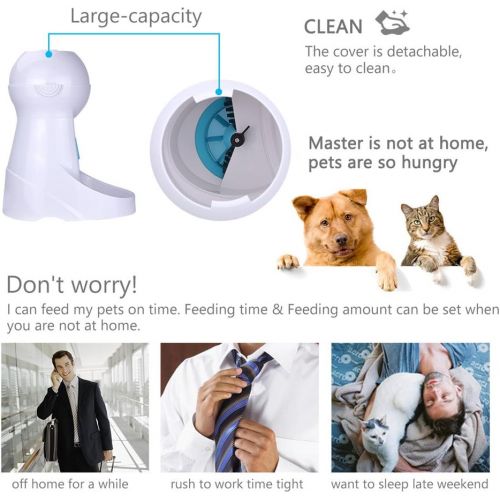  [아마존핫딜][아마존 핫딜] Iseebiz Automatic Cat Feeder 3L Pet Food Dispenser Feeder for Medium & Large Cat Dog4 Meal, Voice Recorder & Timer Programmable, Portion Control