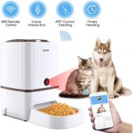 Iseebiz Automatic Cat Feeder Pet Food Dispenser Feeder Medium Large Cat Dog4 Meal, Voice Recorder Timer Programmable,Portion Control