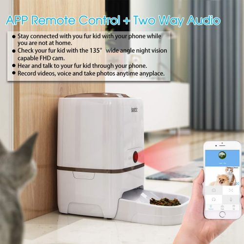  Iseebiz Automatic Cat Feeder Pet Food Dispenser Feeder Medium Large Cat Dog4 Meal, Voice Recorder Timer Programmable,Portion Control