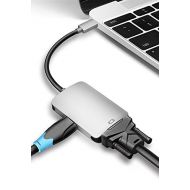 Isky iSky Type C Adapter, USB C Hub, USB C to HDMI, VGA for New Apple MacBook 12 13 15/ 2018 MacBook Pro/Air/iPad Pro/iMac,Dell XPS 13/15,Surface Book 2/ Chromebook Pixel - Silver