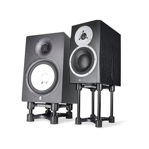  IsoAcoustics Iso-Stand Series Speaker Isolation Stands with Height & Tilt Adjustment: Iso-155 (6.1” x 7.5”) Pair