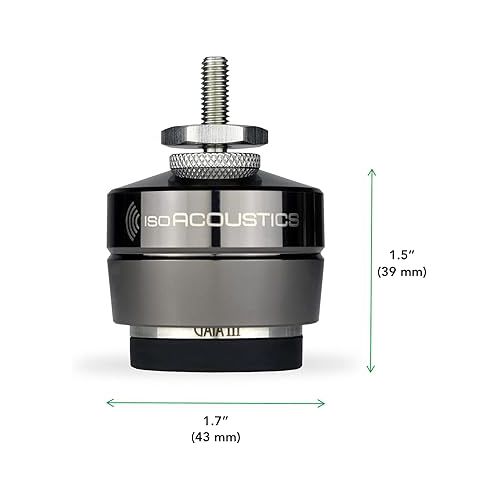  IsoAcoustics Gaia Series Isolation Feet for Speakers & Subwoofers (Gaia III, 70 lb max) - Set of 4