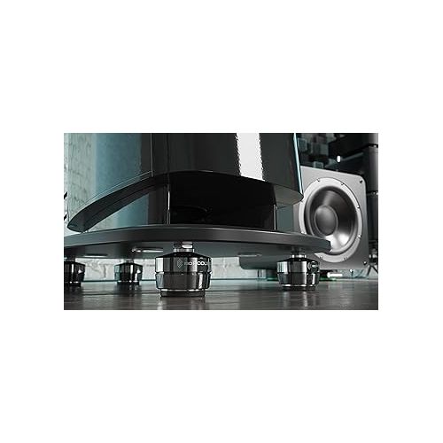  IsoAcoustics Gaia Series Isolation Feet for Speakers & Subwoofers (Gaia III, 70 lb max) - Set of 4