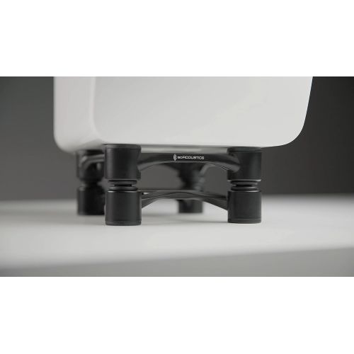  IsoAcoustics Aperta Series Isolation Speaker Stands with Tilt Adjustment: Aperta (6.1 x 7.5) Black Pair