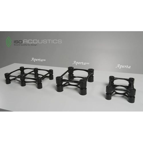  IsoAcoustics Aperta Series Isolation Speaker Stands with Tilt Adjustment: Aperta (6.1 x 7.5) Black Pair