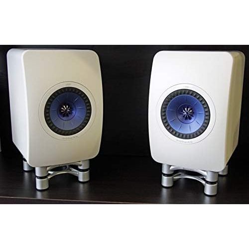  IsoAcoustics Aperta Series Isolation Speaker Stands with Tilt Adjustment: Aperta (6.1 x 7.5) Silver Pair