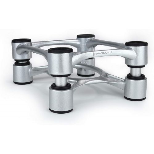  IsoAcoustics Aperta Series Isolation Speaker Stands with Tilt Adjustment: Aperta (6.1 x 7.5) Silver Pair