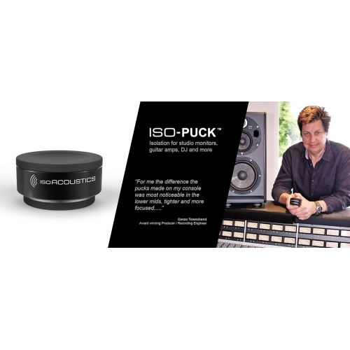  IsoAcoustics Iso-Puck Series Acoustic Isolators (Iso-Puck, 20 lbs max/Unit, 4-Pack)