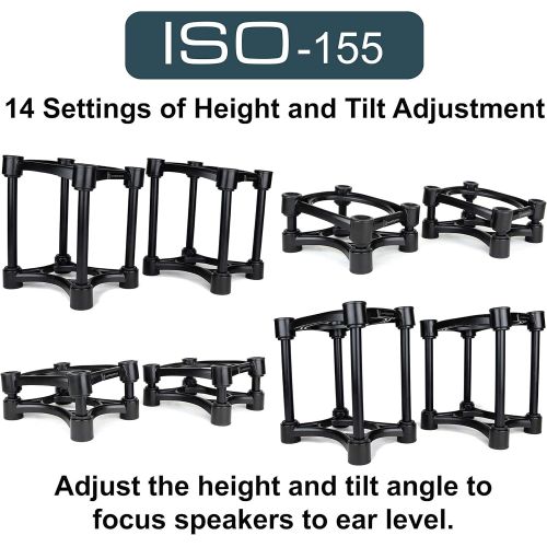  [아마존베스트]IsoAcoustics Iso-Stand Series Speaker Isolation Stands with Height & Tilt Adjustment: Iso-155 (6.1” x 7.5”) Pair