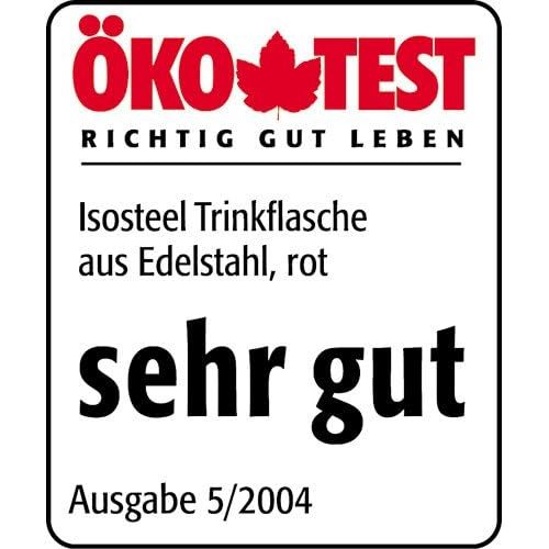  Isosteel VA-9710 Trinkflasche 0,7 L Silber aus 18/8 Edelstahl mit festschliessendem Kunststoff-Trinkdeckel fuer gaengige Fahrradflaschenhalter