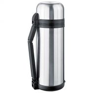 Isosteel VA-9903W 61 fl.oz. Vacuum flask, 188 stainless steel, Screw stopper with 2 gaskets, with extra wide opening, incl. foldable handle + Removable carrying strap